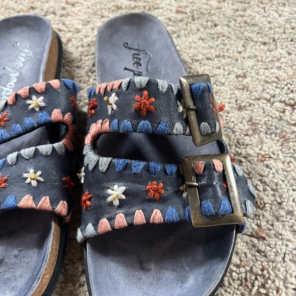 Free People Shoes - Blue and embroidered flowers Free People sandals